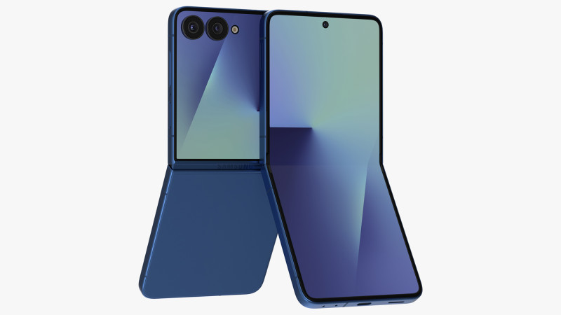 Samsung Galaxy Z Flip 7 Blue Shadow 3D Model .c4d .max .obj .3ds .fbx .stl .blend