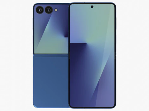 Samsung Galaxy Z Flip 7 Blue Shadow 3D Model