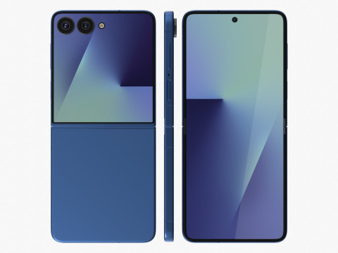 Samsung Galaxy Z Flip 7 Blue Shadow 3D Model