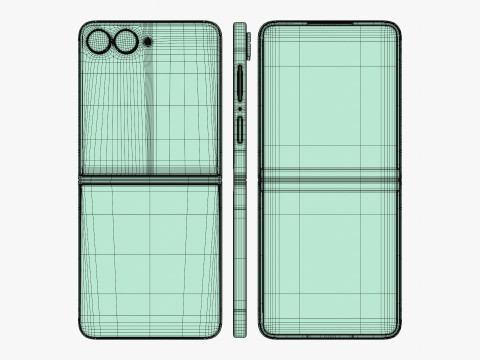 Samsung Galaxy Z Flip 7 Blue Shadow 3D Model