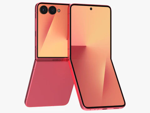 Samsung Galaxy Z Flip 7 Coralred 3D Model