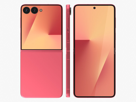 Samsung Galaxy Z Flip 7 Coralred 3D Model
