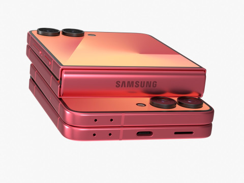 Samsung Galaxy Z Flip 7 Coralred 3D Model