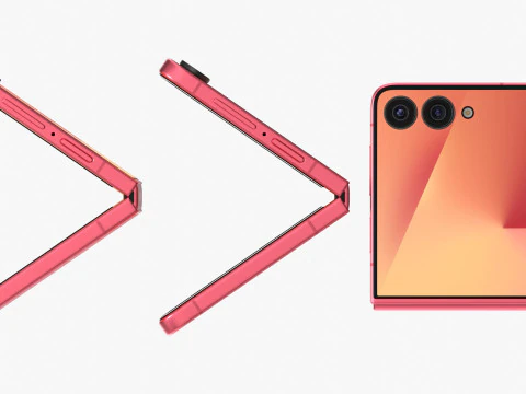 Samsung Galaxy Z Flip 7 Coralred 3D Model