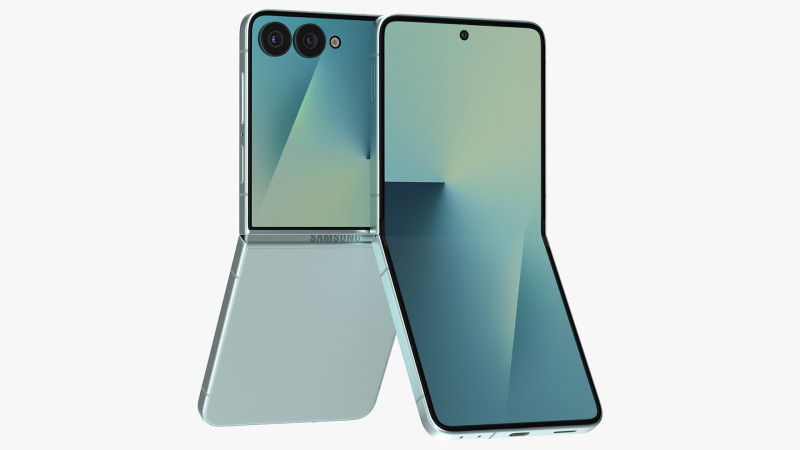 Samsung Galaxy Z Flip 7 Mint 3D Model .c4d .max .obj .3ds .fbx .stl .blend