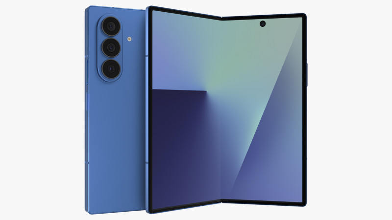 Samsung Galaxy Z Fold 7 Blue Shadow 3D Model .c4d .max .obj .3ds .fbx .stl .blend