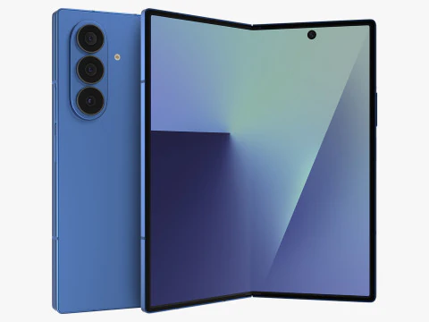 Samsung Galaxy Z Fold 7 Blue Shadow 3D Model