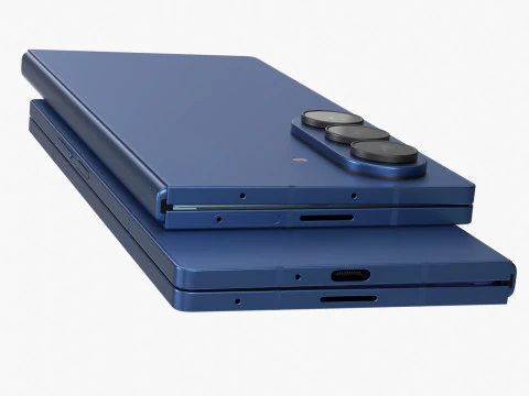 Samsung Galaxy Z Fold 7 Blue Shadow 3D Model