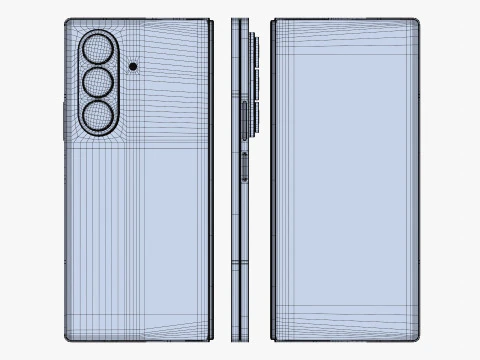 Samsung Galaxy Z Fold 7 Blue Shadow 3D Model