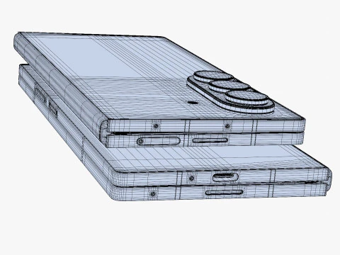 Samsung Galaxy Z Fold 7 Blue Shadow 3D Model