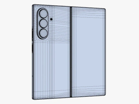 Samsung Galaxy Z Fold 7 Blue Shadow 3D Model