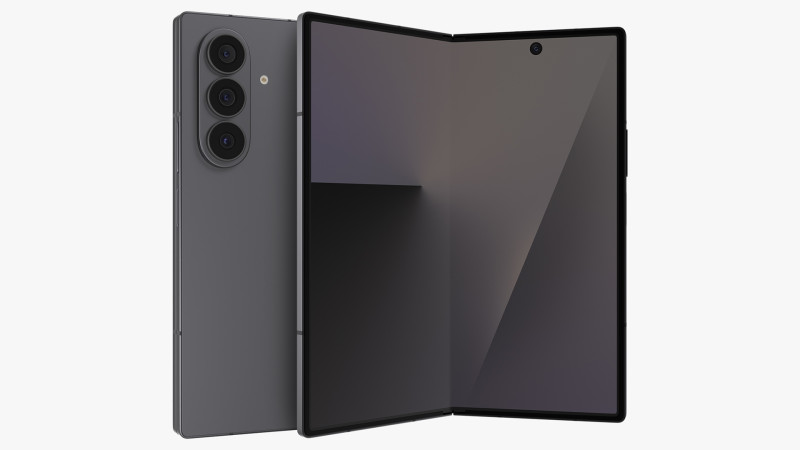 Samsung Galaxy Z Fold 7 jetblack Model 3D .c4d .max .obj .3ds .fbx .stl .blend
