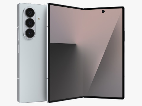 Samsung Galaxy Z Fold 7 Silver Shadow 3D Model