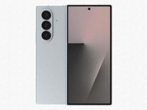 Samsung Galaxy Z Fold 7 Silver Shadow 3D Model