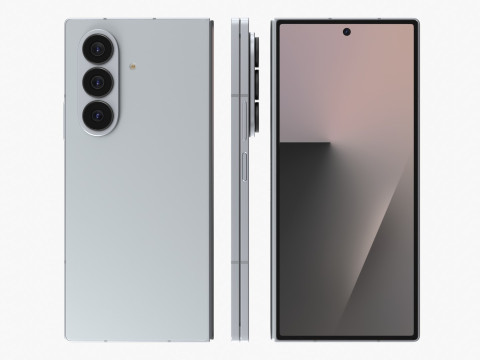 Samsung Galaxy Z Fold 7 Silver Shadow 3D Model