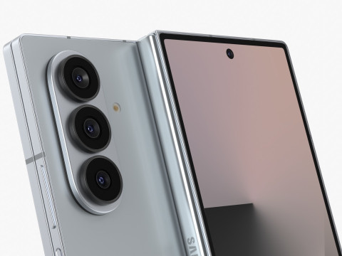 Samsung Galaxy Z Fold 7 Silver Shadow 3D Model
