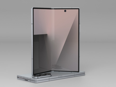 Samsung Galaxy Z Fold 7 Silver Shadow 3D Model