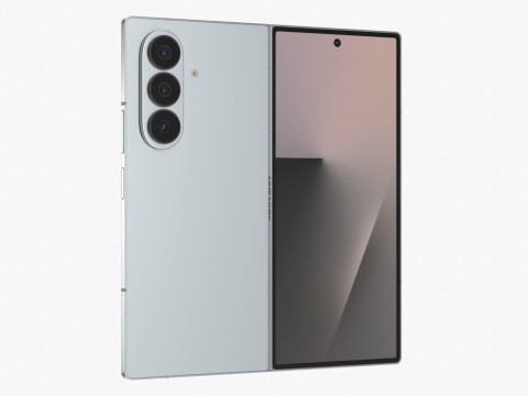 Samsung Galaxy Z Fold 7 Silver Shadow 3D Model
