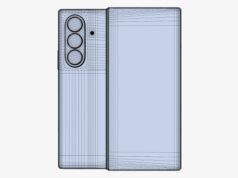 Samsung Galaxy Z Fold 7 Silver Shadow 3D Model