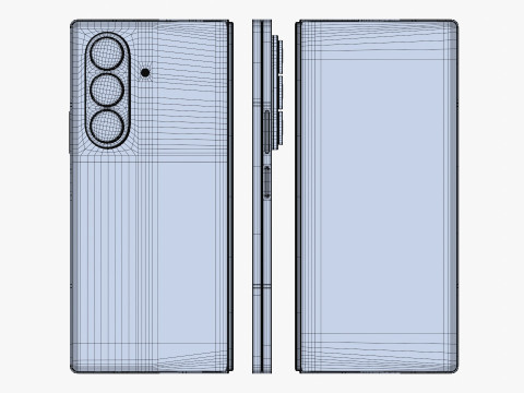 Samsung Galaxy Z Fold 7 Silver Shadow 3D Model