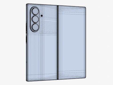 Samsung Galaxy Z Fold 7 Silver Shadow 3D Model