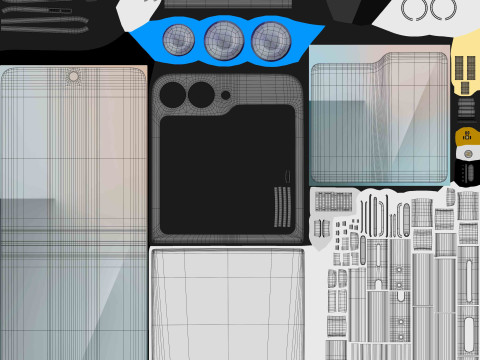 Samsung Galaxy Z Flip 7 FE White 3D Модель
