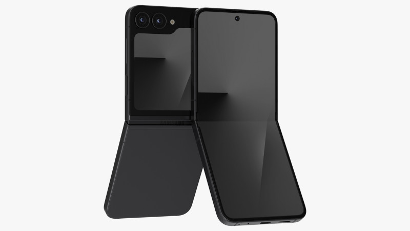 Samsung Galaxy Z Flip 7 FE Black 3D Model .c4d .max .obj .3ds .fbx .stl .blend