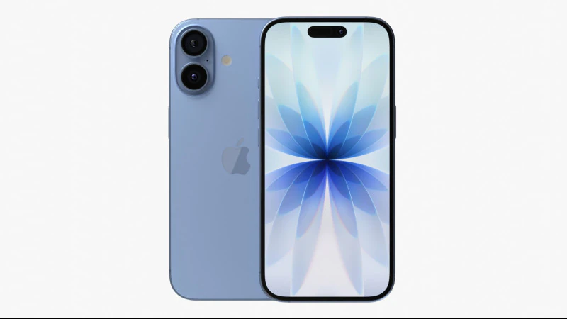 Apple iPhone 17 Mist Blue 3D Model .c4d .max .obj .3ds .fbx .stl .blend 
