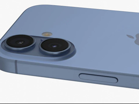 Apple iPhone 17 Mist Blue 3D Model