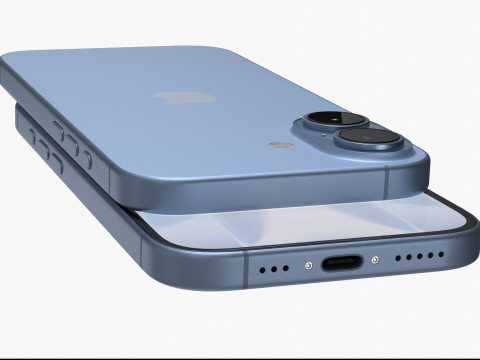 애플 아이폰 17 미스트 블루 3D 모델