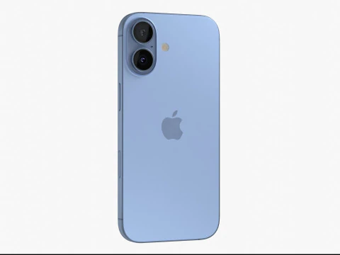 Apple iPhone 17 Mist Blue 3D Model