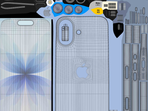 애플 아이폰 17 미스트 블루 3D 모델