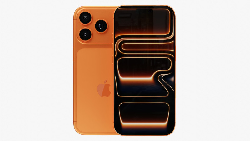 Apple iPhone 17 Pro Cosmic Orange 3D Model .c4d .max .obj .3ds .fbx .stl .blend 