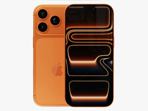 Apple iPhone 17 Pro Laranja C&oacute;smico Modelo 3D