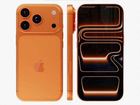 Apple iPhone 17 Pro Cosmic Orange 3D Model