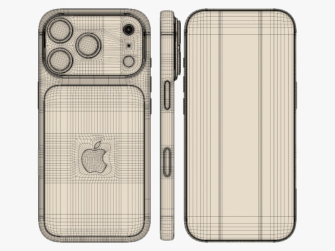 Apple iPhone 17 Pro Cosmic Orange 3D Model