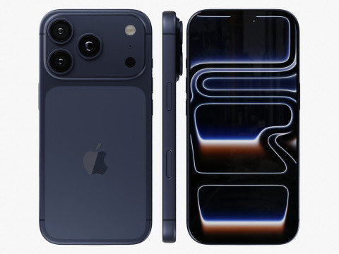 Apple iPhone 17 Pro Темно-синий 3D Модель