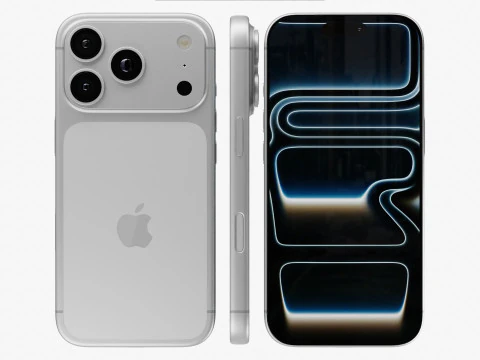 Apple iPhone 17 Pro Silver 3D Model