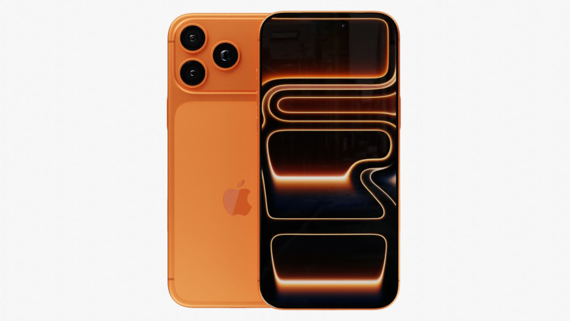 Apple iPhone 17 Pro Max Kosmisch Oranje 3D Model .c4d .max .obj .3ds .fbx .stl .blend