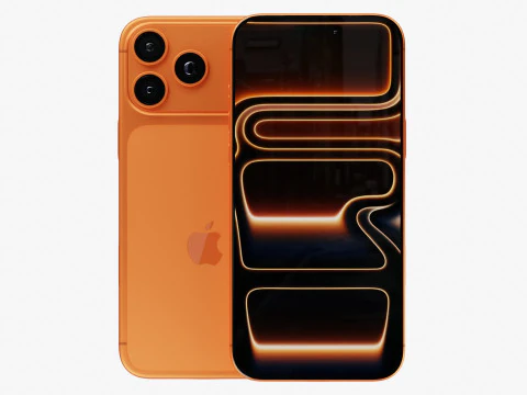 Apple iPhone 17 Pro Max Laranja C&oacute;smico Modelo 3D