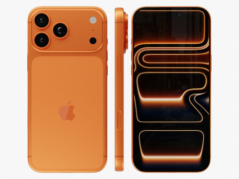 Apple iPhone 17 Pro Max Kosmisch Oranje 3D Model