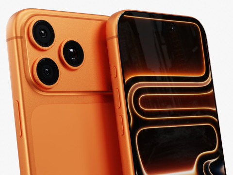 Apple iPhone 17 Pro Max Kosmisch Oranje 3D Model