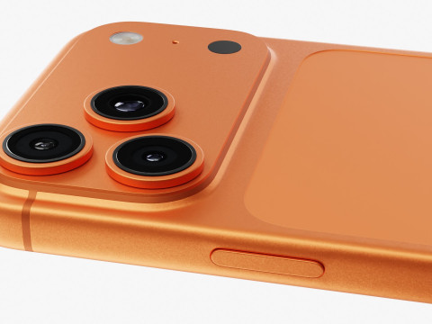 Apple iPhone 17 Pro Max Kosmisch Oranje 3D Model