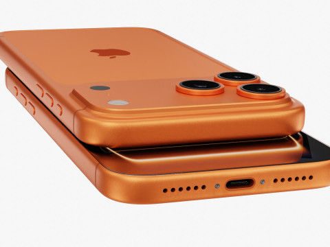 Apple iPhone 17 Pro Max Kosmisch Oranje 3D Model