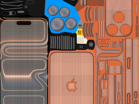Apple iPhone 17 Pro Max Kosmisch Oranje 3D Model