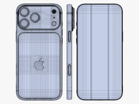 Apple iPhone 17 Pro Max Kosmisch Oranje 3D Model