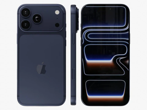 Apple iPhone 17 Pro Max Deep Blue 3D Model