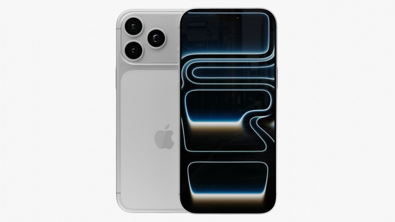 苹果 iPhone 17 Pro Max 银色 3D 模型 .c4d .max .obj .3ds .fbx .stl .blend