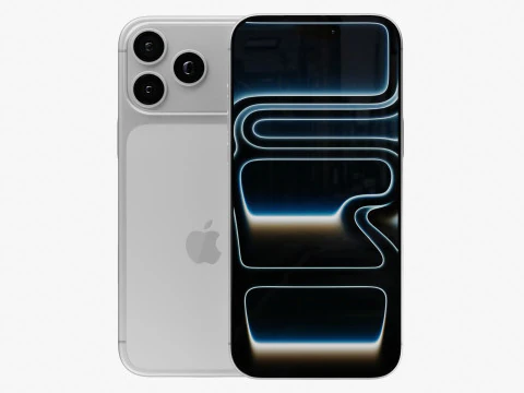 Apple iPhone 17 Pro Max Silver 3D Model