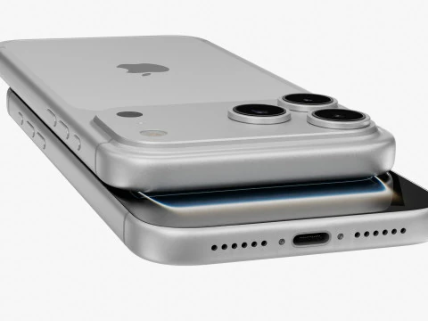 Apple iPhone 17 Pro Max Silver 3D Model